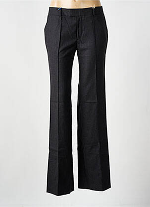 Pantalon flare fermeture zippée sous rabat avec crochet taille normale noir LEON & HARPER femme