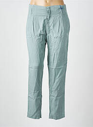Pantalon droit taille à pinces taille haute vert LEON & HARPER femme