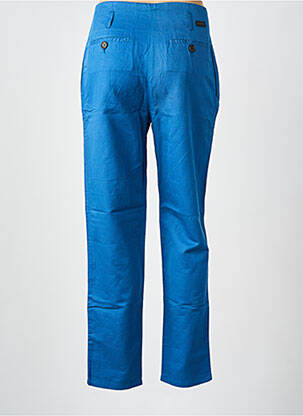 Pantalon droit taille à pinces taille haute bleu LEON & HARPER femme