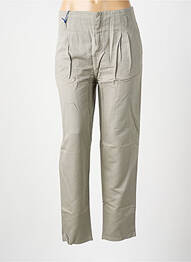 Pantalon droit taille à pinces taille haute gris LEON & HARPER femme