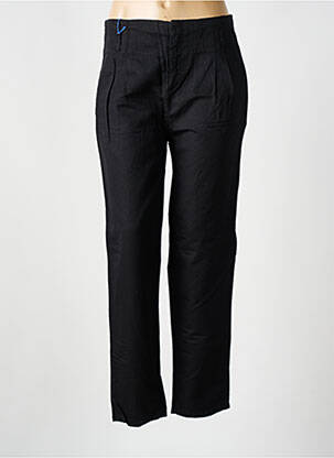 Pantalon droit taille à pinces taille haute noir LEON & HARPER femme