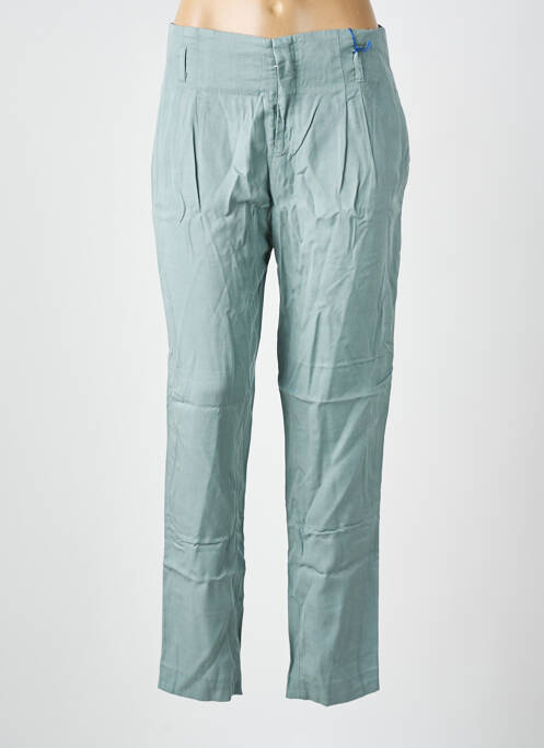 Pantalon droit taille à pinces taille haute vert LEON & HARPER femme