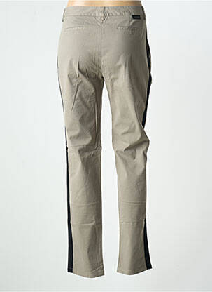 Pantalon chino broderie galons latéraux taille normale beige LEON & HARPER femme