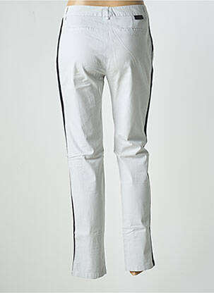 Pantalon chino broderie galons latéraux taille normale gris LEON & HARPER femme