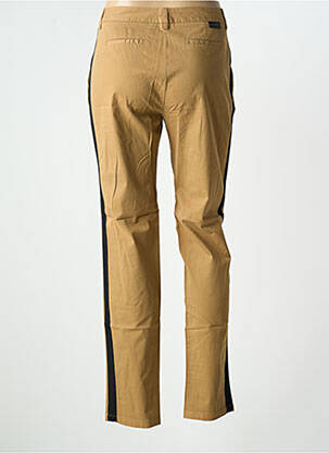 Pantalon chino broderie galons latéraux taille normale marron LEON & HARPER femme