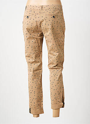 Pantalon chino tissage popeline taille normale marron LEON & HARPER femme
