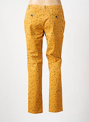 Pantalon chino tissage popeline taille normale jaune LEON & HARPER femme