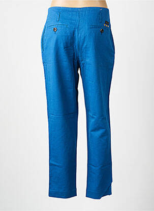 Pantalon droit taille à pinces taille haute bleu LEON & HARPER femme