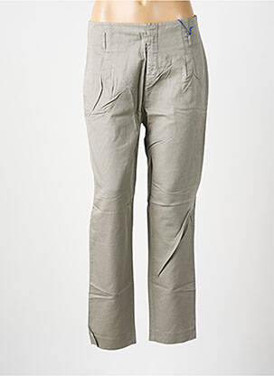 Pantalon droit taille à pinces taille haute gris LEON & HARPER femme