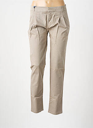 Pantalon chino tissage popeline taille normale gris LEON & HARPER femme