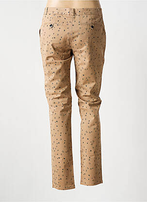 Pantalon chino tissage popeline taille normale marron LEON & HARPER femme