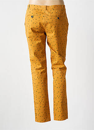 Pantalon chino tissage popeline taille normale jaune LEON & HARPER femme
