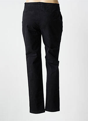 Pantalon chino tissage popeline taille normale noir LEON & HARPER femme