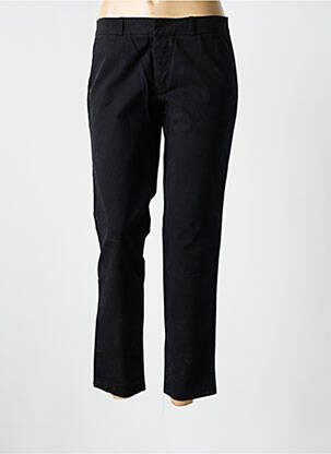Pantalon chino broderie galons latéraux taille normale noir LEON & HARPER femme
