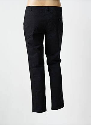 Pantalon chino broderie galons latéraux taille normale noir LEON & HARPER femme