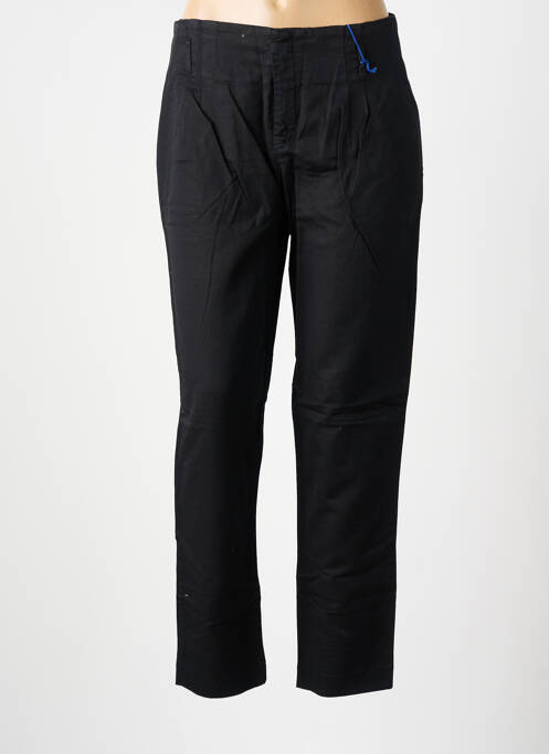 Pantalon droit taille à pinces taille haute noir LEON & HARPER femme