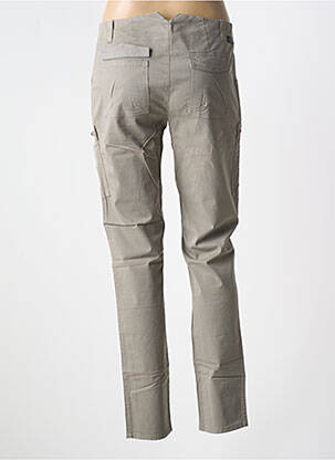Pantalon slim tissage popeline taille normale gris LEON & HARPER femme