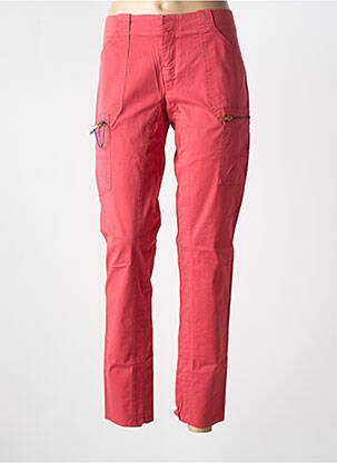 Pantalon slim tissage popeline taille normale rouge LEON & HARPER femme