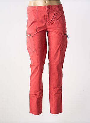 Pantalon slim tissage popeline taille normale rouge LEON & HARPER femme