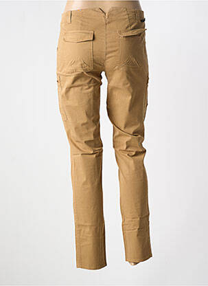 Pantalon slim tissage popeline taille normale marron LEON & HARPER femme