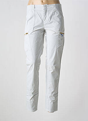 Pantalon slim tissage popeline taille normale gris clair LEON & HARPER femme