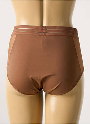Culotte haute effet matière satinée marron MAISON LEJABY femme