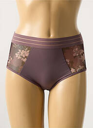 Culotte haute effet matière satinée violet MAISON LEJABY femme
