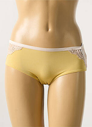Shorty effet matière satinée jaune MEY femme