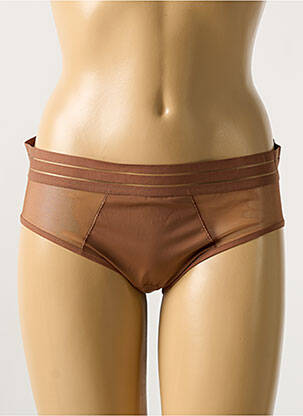 Shorty effet matière satinée marron MAISON LEJABY femme