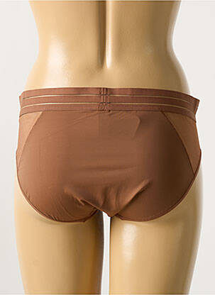 Shorty effet matière satinée marron MAISON LEJABY femme