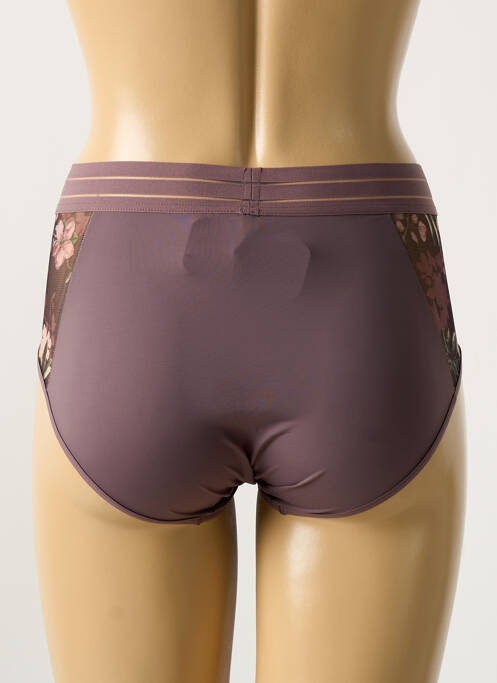 Culotte haute effet matière satinée violet MAISON LEJABY femme