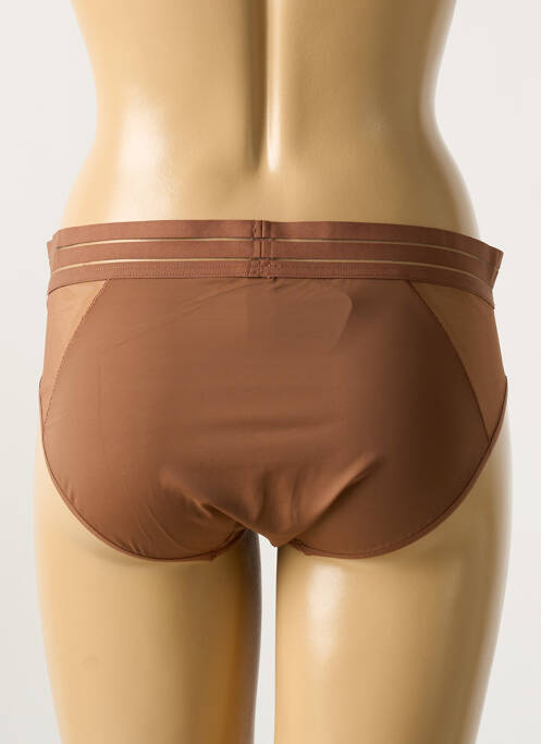 Shorty effet matière satinée marron MAISON LEJABY femme