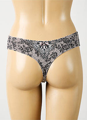 String broderie ruban gris PRIMADONNA femme