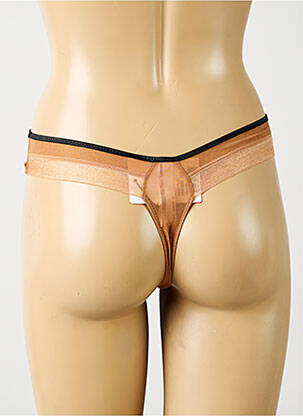 String effet matière satinée marron PRIMADONNA femme