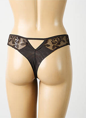 String effet matière satinée marron MAISON LEJABY femme