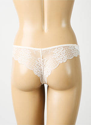 Tanga effet matière satinée blanc SIMONE PERELE femme