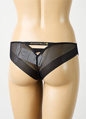 Tanga effet matière satinée noir CHANTELLE femme