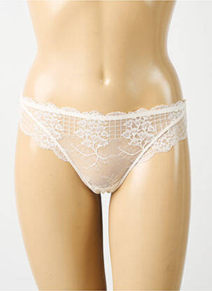 Tanga effet matière satinée blanc SIMONE PERELE femme