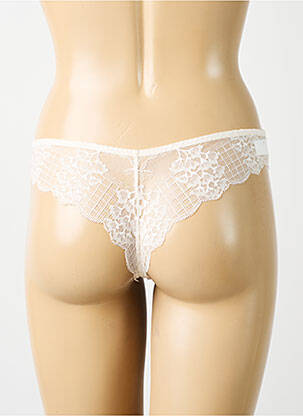 Tanga effet matière satinée blanc SIMONE PERELE femme