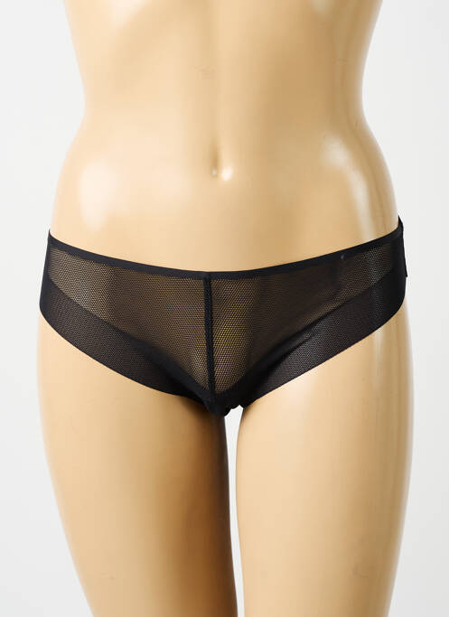 Tanga effet matière satinée noir CHANTELLE femme