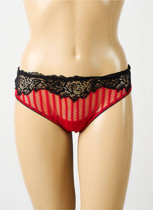 Tanga légère et transparente rouge AMBRA femme