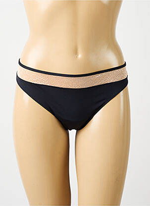 Tanga effet matière satinée noir MARIE JO femme