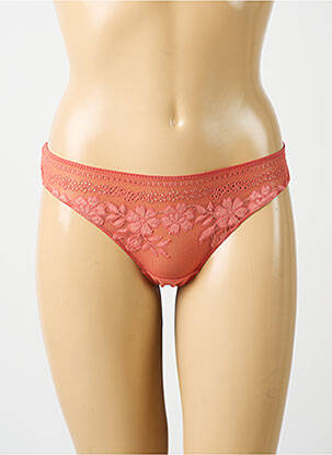 Tanga tissage dentelle marron SIMONE X SIMONE PÉRÈLE femme