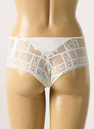 Shorty bi-matiére blanc MARIE JO femme