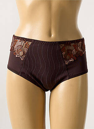 Culotte haute effet matière satinée marron PRIMA DONNA femme