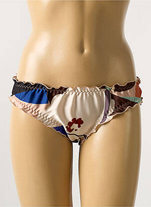 Culotte effet matière satinée marron MAISON LEJABY femme