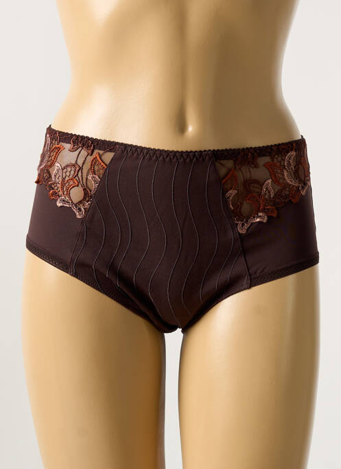 Culotte haute effet matière satinée marron PRIMADONNA femme