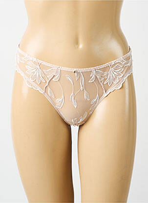 Tanga légère et transparente beige AUBADE femme