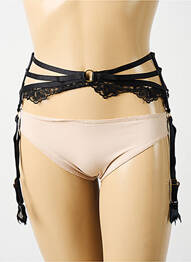 Guêpière/porte-jarretelle effet matière satinée noir AUBADE femme