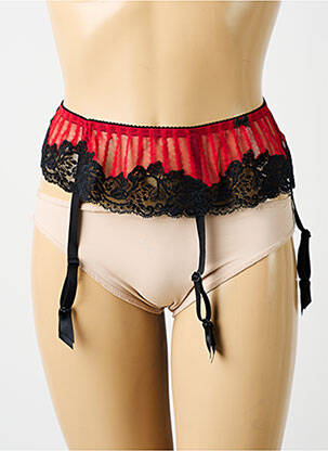 Guêpière/porte-jarretelle bretelles élastiquées ajustables rouge AMBRA femme
